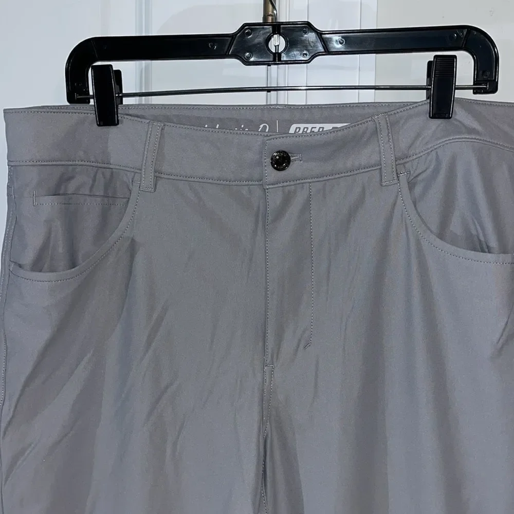 Gray Johnnie-O PREP-FORMANCE Flat Front 5 Pocket Casual Golf Pants 35 x 34 TALL
